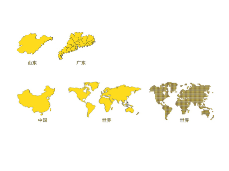 山东广东中国世界地图SU模型