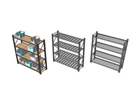 铁丝架货架货品货物SU模型