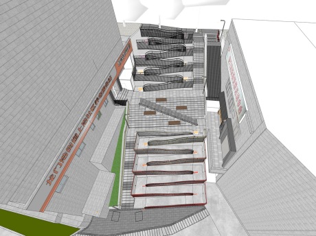 金州老年养护院台阶景观SU模型
