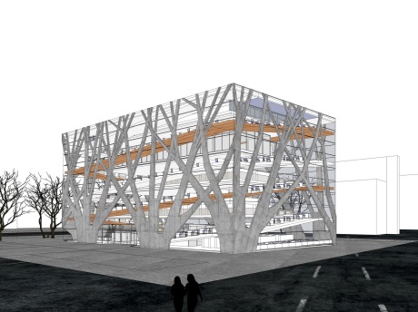 现代图书馆SU模型