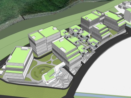 特区建工产业促进中心新型研发办公产业园SU模型