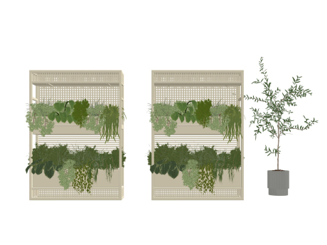 花箱花架绿植架SU模型