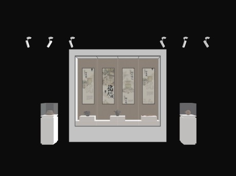 陶瓷展柜展架SU模型