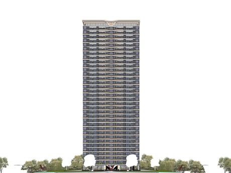 现代高层住宅SU模型