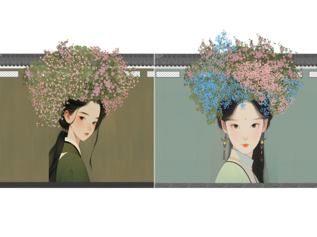 网红墙绘花墙SU模型