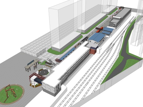 老矿记忆厂房改造SU模型