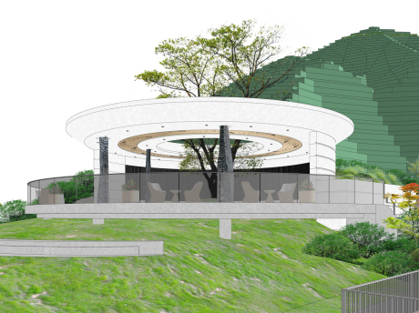 山地观景台SU模型