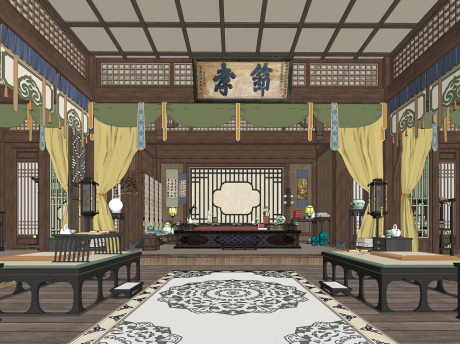 天机阁书房SU模型