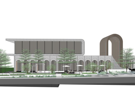 城市公园示范区景观SU模型