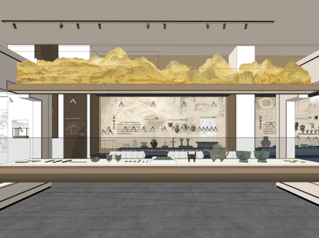 齐鲁风韵展厅SU模型