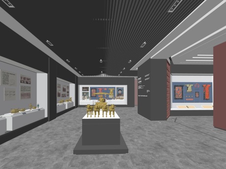清朝文化博物馆展厅SU模型