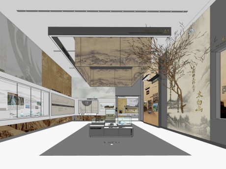 陕西关中历史文化展厅SU模型