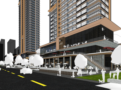 武汉城建集团住宅+商业街SU模型