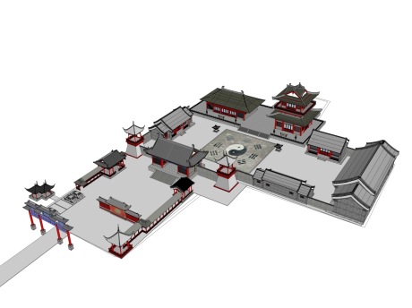 古建寺庙SU模型