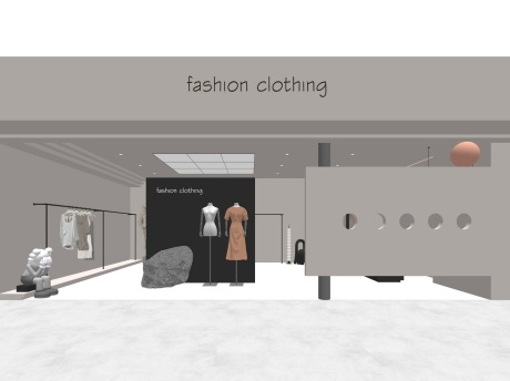 现代服装店女装店SU模型