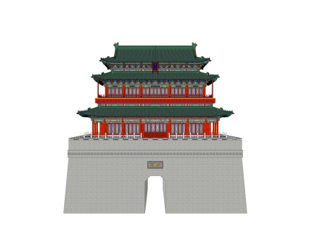 河州明清城三滴水正楼SU模型