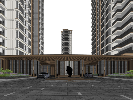 成都越秀湖与白示范区景观SU模型