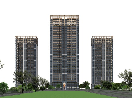 现代高层住宅SU模型