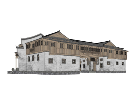 湖南民居过街楼SU模型