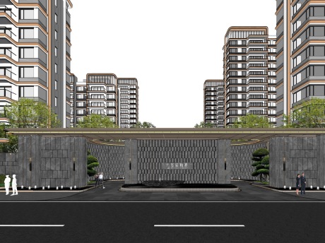 玺宸和著大门SU模型