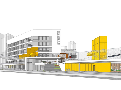 深圳宝安新桥学校SU模型