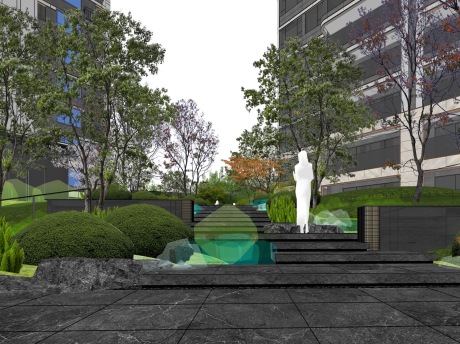 龙湖青云阙示范区后场景观SU模型