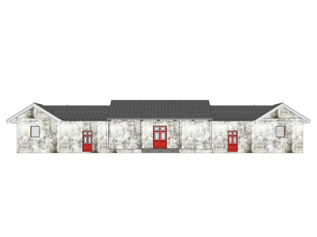 潮汕民居客家围龙屋SU模型