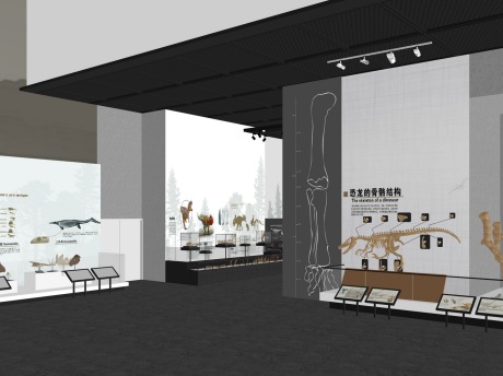 恐龙博物馆展厅SU模型