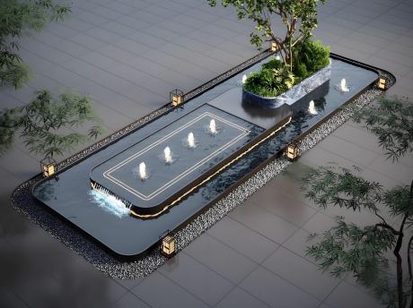 水景喷泉SU模型