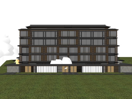 新中式多层住宅宋风洋房SU模型