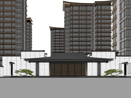 建发杭州祥符东宋风示范区+宋风住宅SU模型