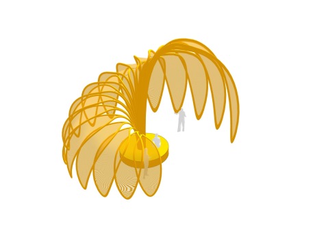 廊架构筑物SU模型