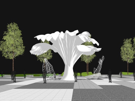 树形构筑物SU模型