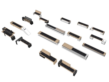 太阳能座椅坐凳SU模型