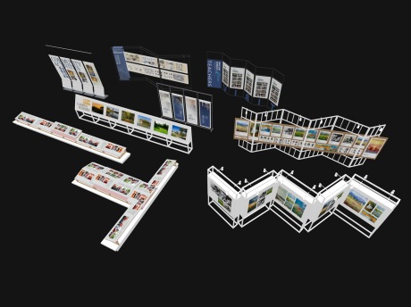 书画展架展板SU模型