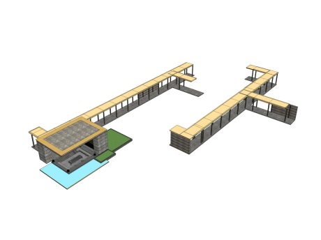 现代廊架SU模型