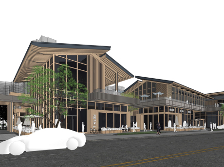 成都轨道交通龙潭寺TOD商业街区SU模型