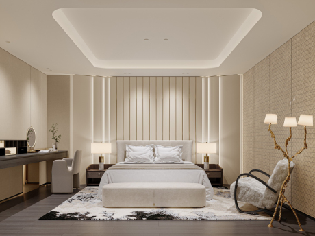 十里河住宅1号轻奢样板间硬装空间SU模型