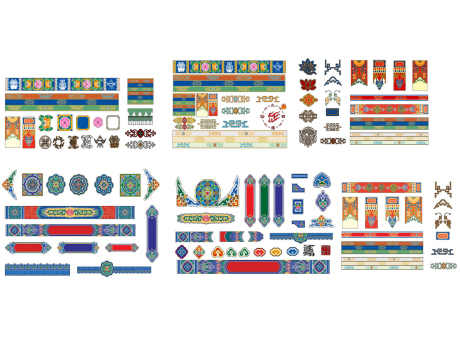 藏式花纹图案构件SU模型