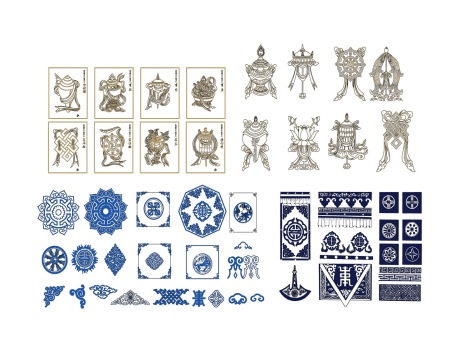 藏式花纹图案构件SU模型