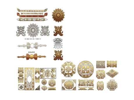 藏式花纹图案构件SU模型