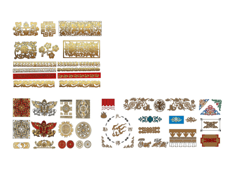 藏式花纹图案构件SU模型