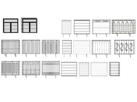 窗户防盗网防盗窗SU模型