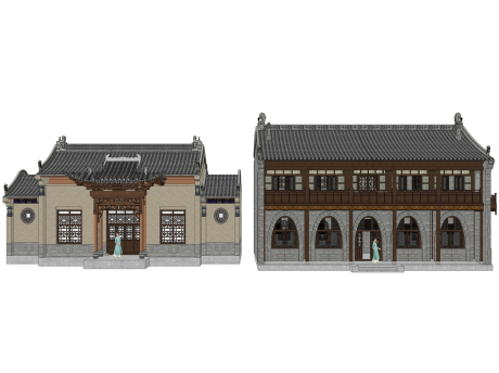 晋代民居山西民居SU模型