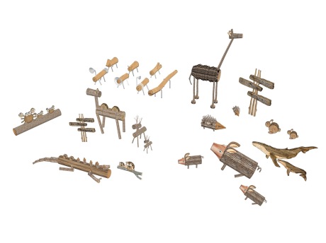 DIY木头原木小品SU模型