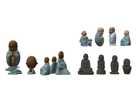 禅意小和尚雕塑SU模型