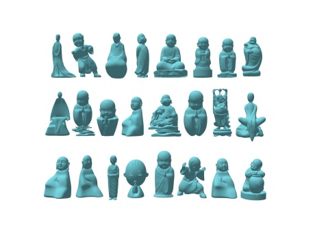 禅意小和尚雕塑SU模型