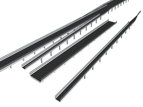 道路桥梁高架桥标准段SU模型