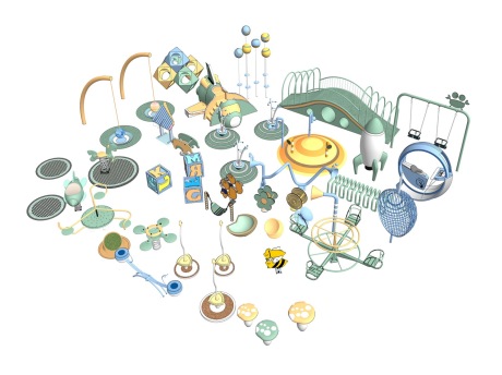 儿童娱乐小品组合SU模型