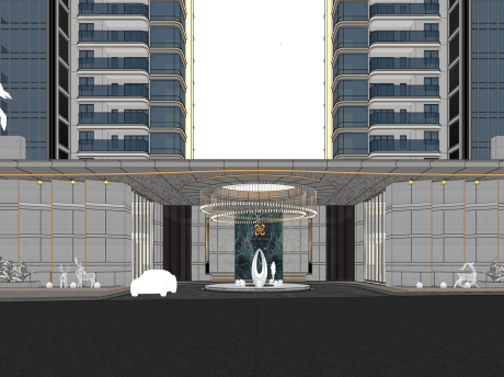 三亚国悦亚沙村大门SU模型